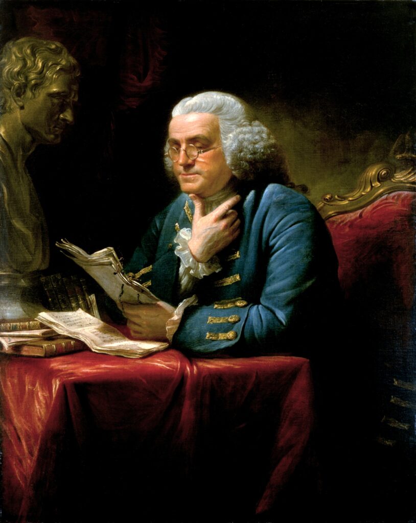 Benjamin Franklin, Darstellung aus dem Jahr 1767