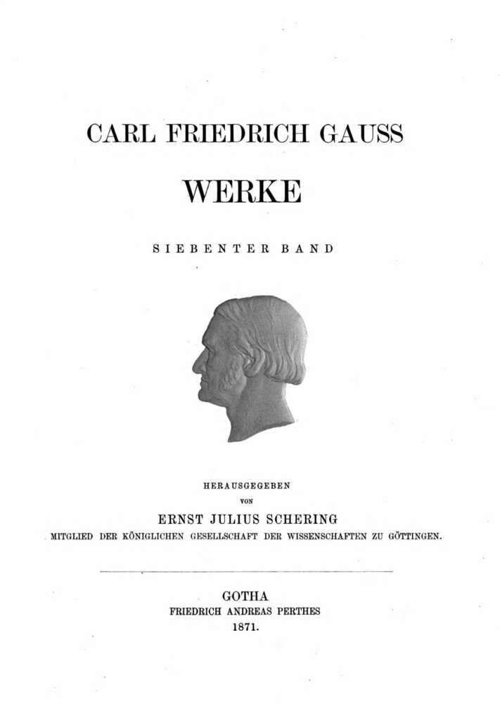 Mit Carl Friedrich Gauß verbundenes Motiv, aufgenommen 1871