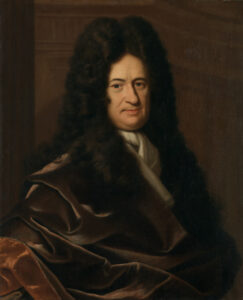 Zeitgenössisches Porträt von Gottfried Wilhelm Leibniz, das den deutschen Universalgelehrten mit Allongeperücke und Gelehrtenmantel zeigt.