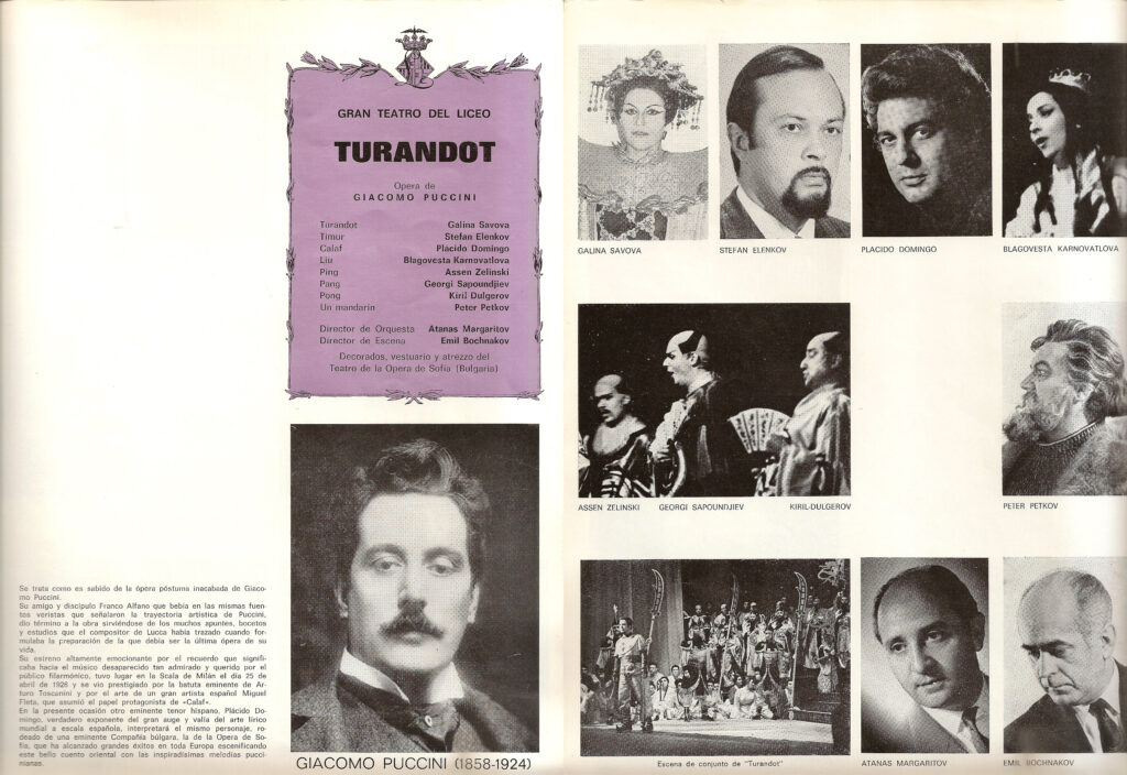 Mit Giacomo Puccini verbundenes Motiv, aufgenommen 1971