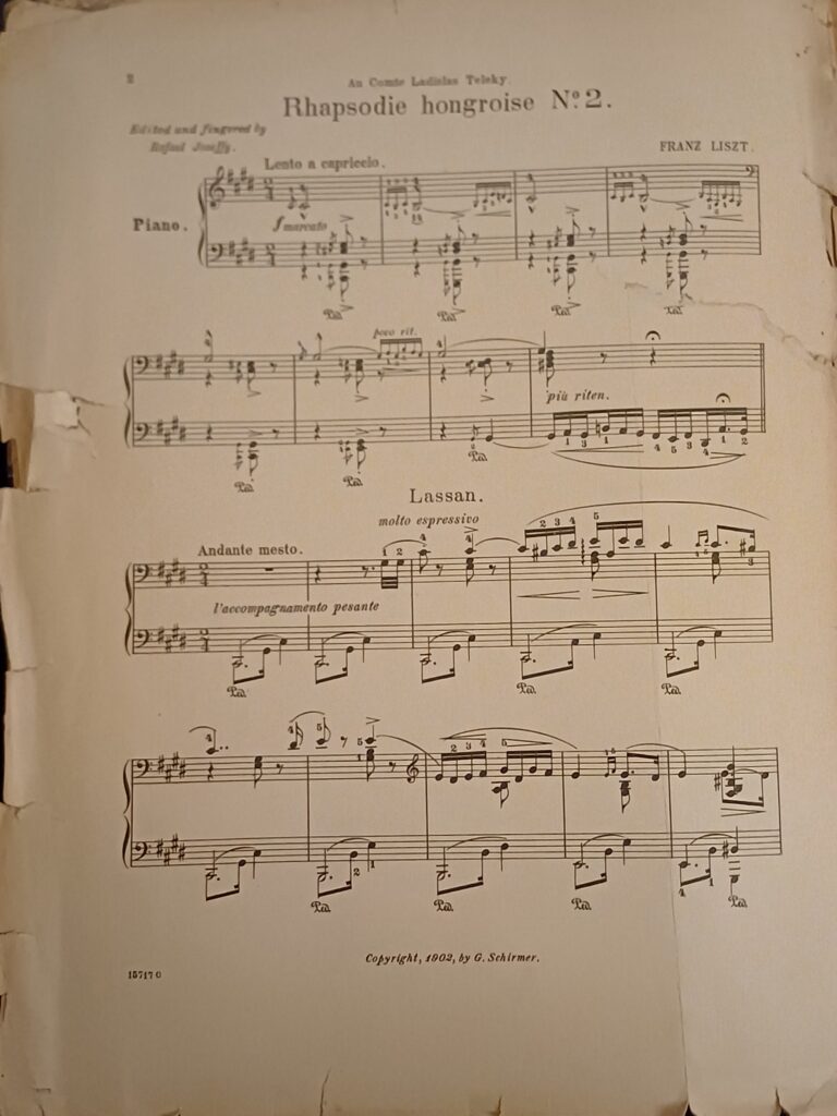 Mit Franz Liszt verbundenes Motiv, aufgenommen 1901