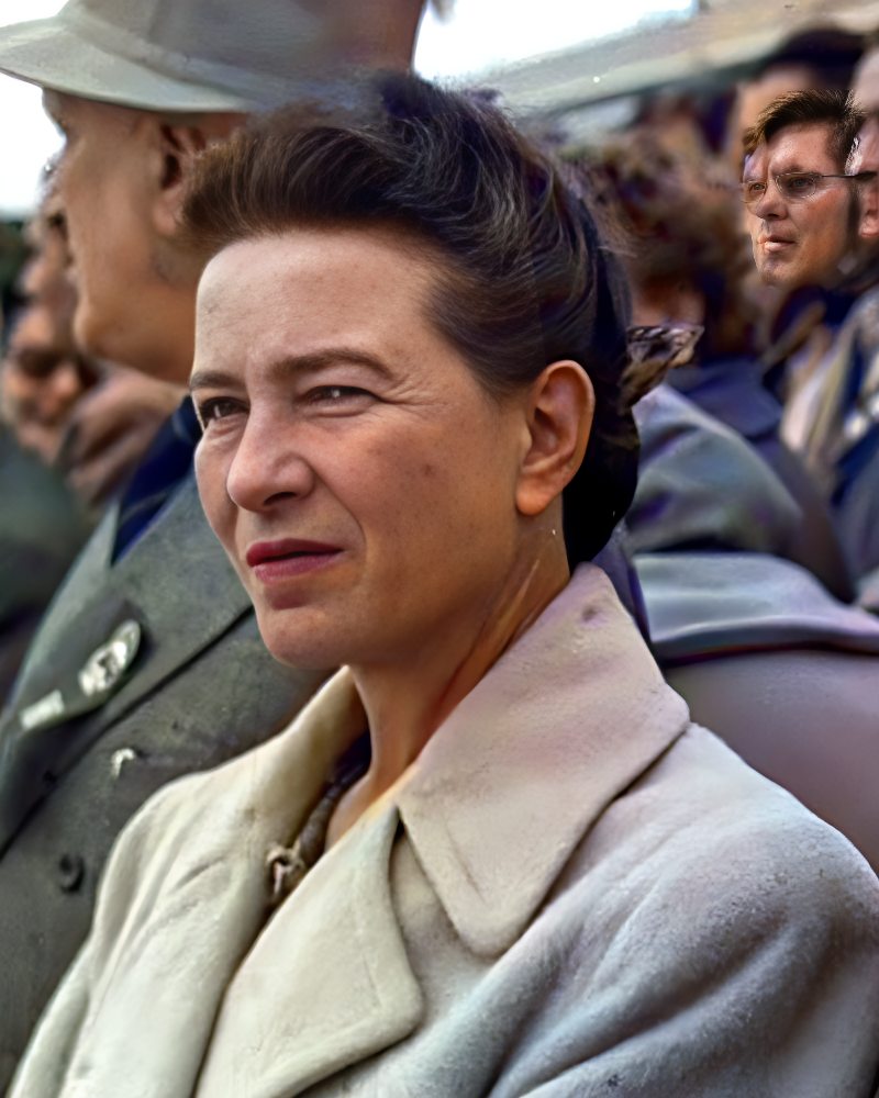 Simone de Beauvoir, Aufnahme aus dem Jahr 1955
