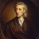 Ein Porträtgemälde von John Locke, um 1697 von Godfrey Kneller gemalt, das den Philosophen in nachdenklicher Pose zeigt.