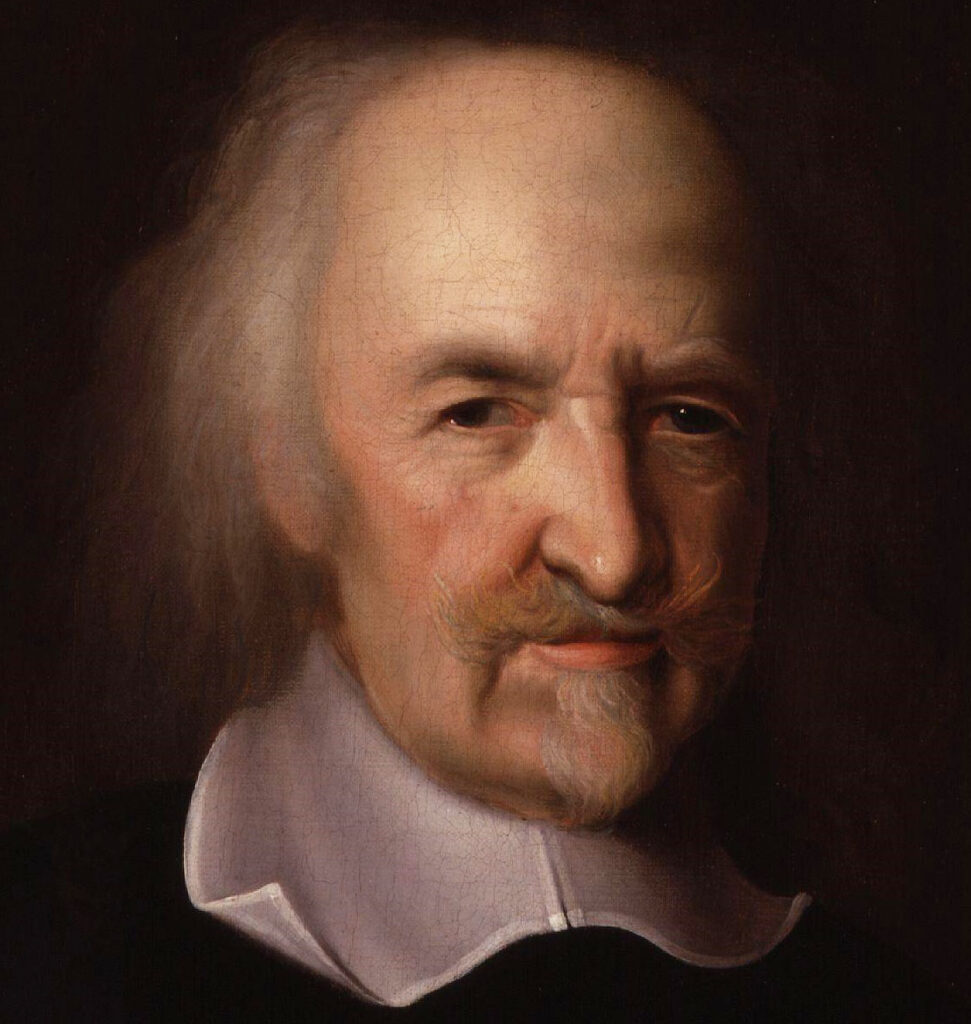 Der englische Philosoph Thomas Hobbes in einem Porträt von John Michael Wright, um 1669, das die intellektuelle Strenge seines Denkens einfängt.