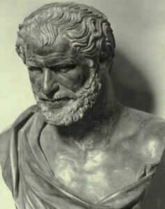 Skulptur von Demokrit in :Bust of an unknown Greek Museo archeologico nazionale di Napoli
