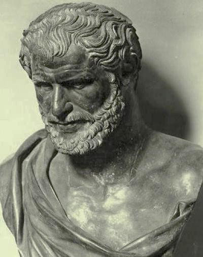 Skulptur von Demokrit in :Bust of an unknown Greek Museo archeologico nazionale di Napoli