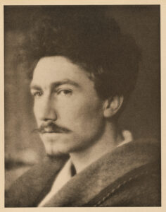 Der amerikanische Dichter Ezra Pound in einer undatierten Aufnahme, nachdenklich mit Hut und Mantel in Venedig in seinen späten Jahren.