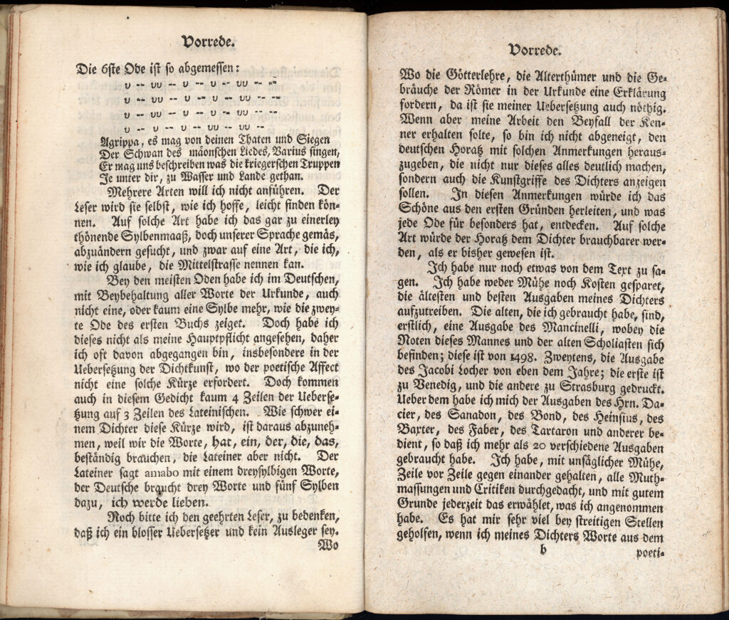 Horaz, Darstellung aus dem Jahr 1752