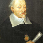 Heinrich Schütz in einem zeitgenössischen Porträt, das den Komponisten in reiferem Alter mit ernstem Blick und dunkler Kleidung zeigt, um 1670.