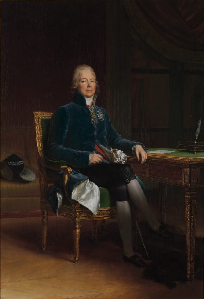 Charles-Maurice de Talleyrand im zeremoniellen Staatsgewand des Großkammerherrn auf einer Darstellung von François Gérard um 1808
